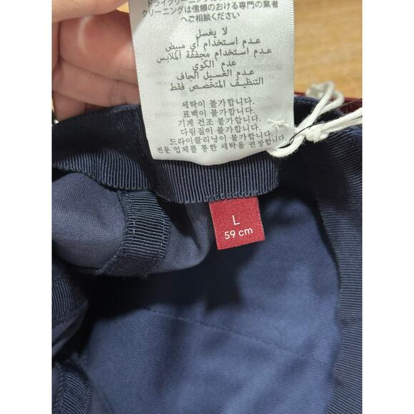 Gucci Unisex Cotton Adjustable Script Logo Navy Blue Baseball Cap Hat Large main image 12